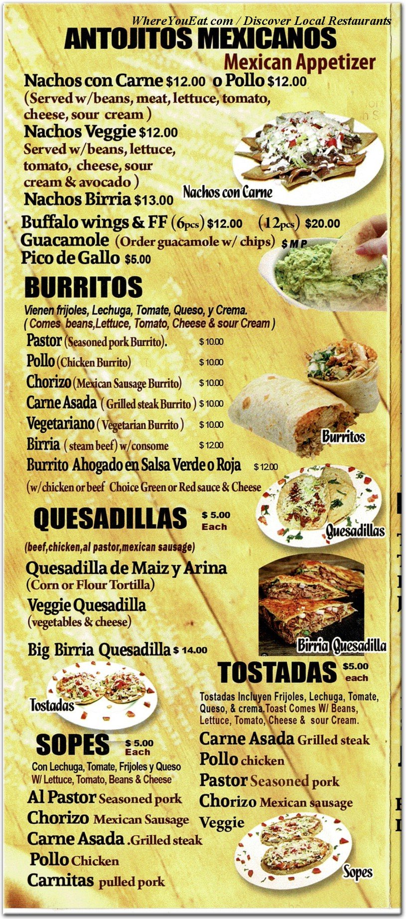menu